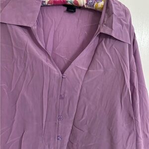 Venezia Jeans Silk Blouse in Soft Purple